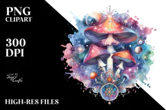 Magical Celestial Mushroom Tarot, Transparent PNG Product Image 2