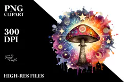 Magical Celestial Mushroom Tarot, Transparent PNG Product Image 2