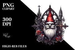 Watercolor Gothic Gnome Clipart Product Image 1