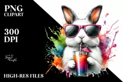 Quirky Drink Bunny Sunglasses | Sublimation | Clipart Product Image 3