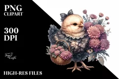 Detailed Gothic Baby Chicken Clipart Product Image 3