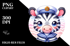 Cute Zebra Sailor Suit | Sublimation | Clipart Product Image 2