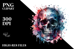 Colorful Skull Made of Spring Flowers PNG Product Image 2
