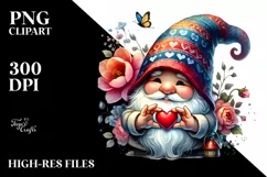 Detailed Valentine Gnome PNG Product Image 2