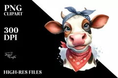 Cow Enthusiastic Houswife Bandana | Clipart Product Image 1
