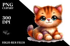 Watercolor Plush Cat | Sublimation | Clipart Product Image 1