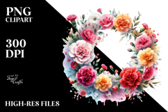 Vibrant Floral Frame with Small Carnation Product Image 2