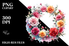 Vibrant Floral Frame with Small Carnation Product Image 1