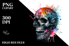 Abstract Skull with Splashes, Transparent PNG Product Image 2