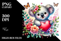Cute Baby Koala with Heart PNG Product Image 2