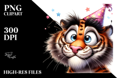 Tiger with Party Hat, Transparent PNG Product Image 2