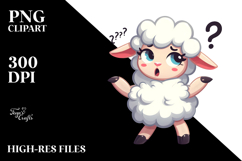 Silly Cartoon Lamb PNG Product Image 2