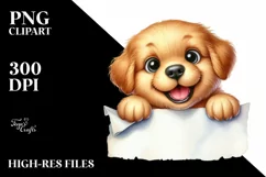 Enthusiastic Baby Golden Retriever Clipart Product Image 3