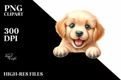 Enthusiastic Baby Golden Retriever Clipart Product Image 1