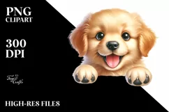 Enthusiastic Baby Golden Retriever Clipart Product Image 1