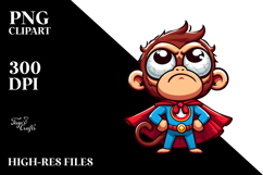 Silly Monkey with Superhero Cape PNG Product Image 2