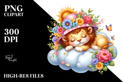 Cute Baby Lion on Cloud | Sublimation | Clipart Product Image 2
