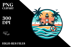 Retro Tropical Island Beachbuoy, Clipart PNG Product Image 2