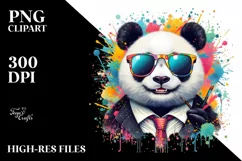 Quirky Colorful Panda Sunglasses Watercolor Product Image 3