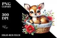 Colorful Baby Deer Cradle Clipart Product Image 3