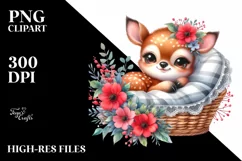 Colorful Baby Deer Cradle Clipart Product Image 3