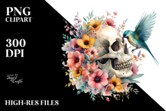 Spring Bird Skull PNG Product Image 2