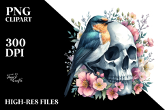 Spring Bird Skull PNG Product Image 2