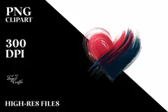 colorful Paintbrush Heart, PNG Product Image 2
