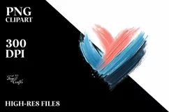 colorful Paintbrush Heart, PNG Product Image 2