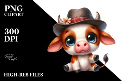 Expressive Baby Cow Confused Watercolor | Sublimation | Product Image 2