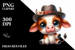 Expressive Baby Cow Confused Watercolor | Sublimation | Product Image 3