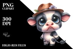 Standing Baby Cow Caricature | Sublimation | Clipart Product Image 1
