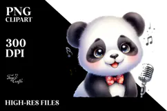 Cute Baby Panda Singer PNG Product Image 2
