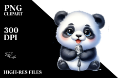 Cute Baby Panda Singer PNG Product Image 2