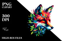 Abstract Vibrant Watercolor Fox, 20 oz Tumbler Product Image 2