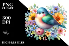 Whimsical Bird Painting, Artistic PNG Product Image 2