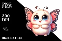Cute Baby Butterfly with Big Eyes | Clipart Product Image 3