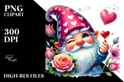 Digital Painting Valentines Gnome PNG Product Image 2