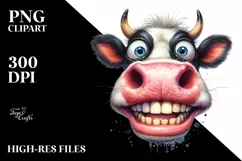 Cow Funny Cow Portrait | Sublimation | Clipart Product Image 1