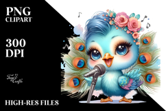 Cute Baby Peacock Singer PNG Product Image 2