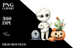 Simple Funny Haloween Clipart with Mummy PNG Product Image 2