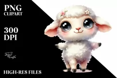 Expressive Baby Lamb Sticker Art | Sublimation Clipart Product Image 3