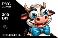 Exaggerated Vector Art of Cartoon Cow PNG Product Image 2