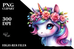 Expressive Baby Unicorn PNG Product Image 2