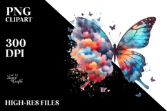 Colorful Butterfly Made of Silhouettes PNG Product Image 2