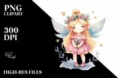 Watercolor Small Cute Fairy PNG Product Image 2