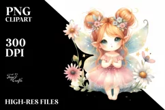 Watercolor Small Cute Fairy PNG Product Image 2