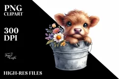 cute highland cow image, Transparent PNG Product Image 3
