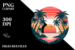 Retro Tropical Island Sunset, 20 oz Tumbler Product Image 2
