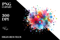Colorful Brushstroke Splashes PNG Product Image 2